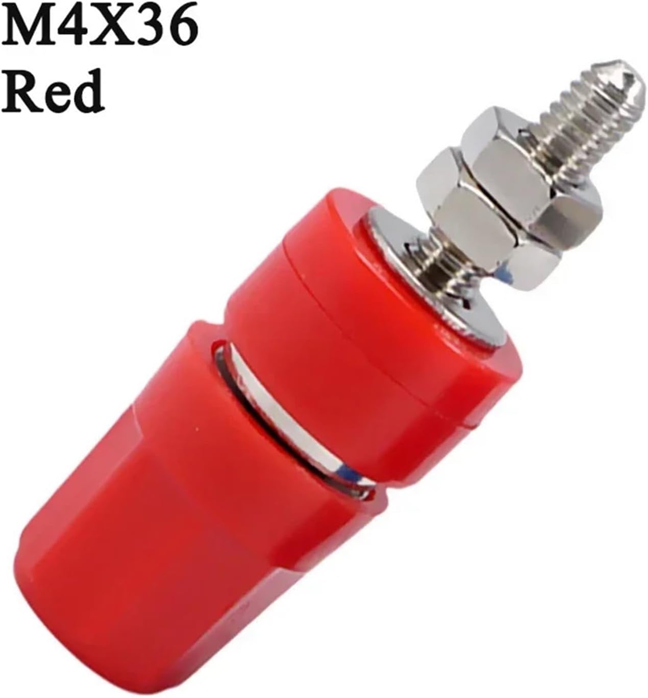 Power Distribution Block 20Pair Wire Binding Post Thread Screw Weld Inverter Clamps Power Supply Connect Terminal for Auto Boat Marine Solar(M4 Red)