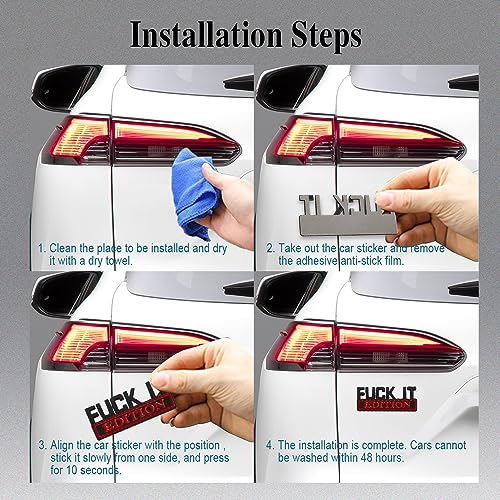 Image of Fuck IT Edition Emblem, Car Exterior Emblems Badge 3D Sticker Decal, Fuck-IT Edition Emblem 3D Fender Badge Decal, 3D Fender Badge Decal Car Truck Replacement, Fit for All Cars (Black Red 1)