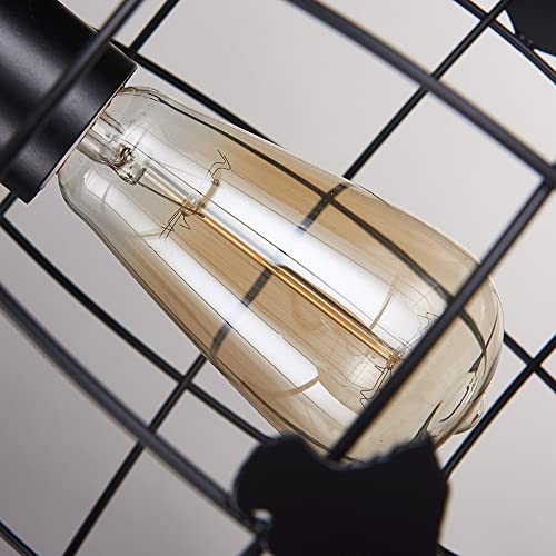Sunny Lingt S-2019 Globe Pendant Light Fixture, Vintage Ceiling Lights Industrial Flush Mount Cage Suspend Lamp Shade World Map Metal Cage 1M Hanging Chain Chandeliers thumb #5