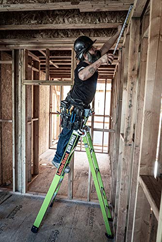 Little Giant Ladder Systems 13610-001 Green King Kombo Pro 6' A frame 10’ Extension-Hi-Viz Type 1AA, 6 Ft