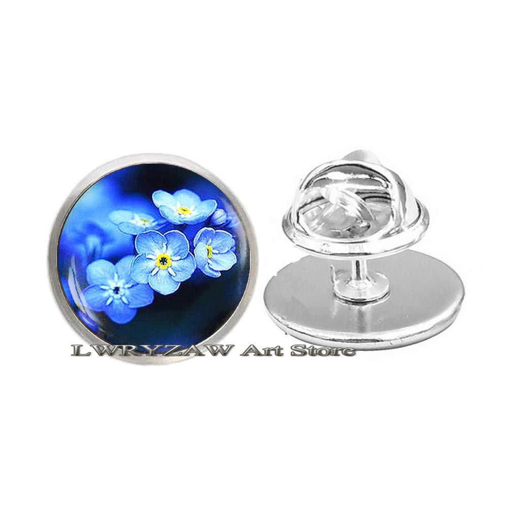 Amazon | Forget-Me-Notブローチ、ブルーフラワージュエリー、ブルー
