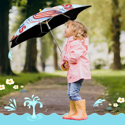 Paraguas para niños impermeable y cortavientos con fuegos artificiales reflectantes 7