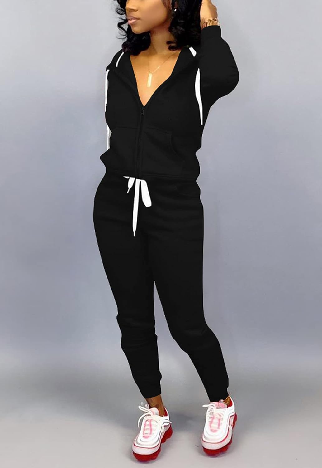 Mrskoala Two Piece Outfits for Women Tracksuit Sweat Suits Workout Jogging Sets Loungewear with Pocket - Image 4