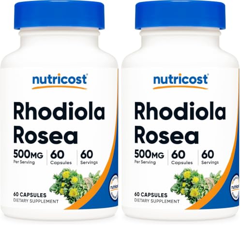 Nutricost Nutricost Rhodiola Rosea 500mg, 60 Vegetarian Capsules, Gluten-Free (Pack of 2) sold by Nutricost - Amazon Seller - US