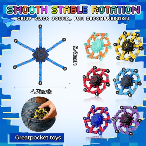 Image of 24PCS Transformable Fidget Spinners,Bulk Sensory Fidget Stress Relief Toys for Kids Boys Girls Age 8-13 Fingertip Gyros Party Favors Birthday Gifts for Teens Travel Toys