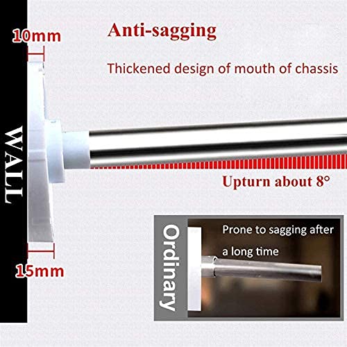 Générique Tringle à Rideau de Douche Extensible sans perçage, télescopique et incurvée, réglable en Forme de L, 100% antirouille, pour Coin de Salle de Bain (Taille : B)
