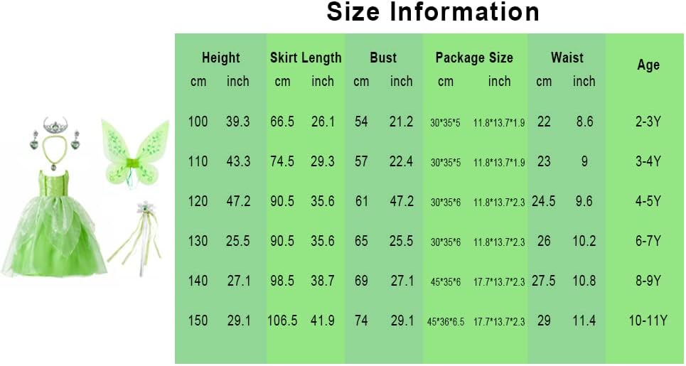 Miniatura 6 de Vestidos de princesa para niñas, disfraz de hada con disfraz de hada de princesa, disfraces de Halloween para niñas con alas de hadas