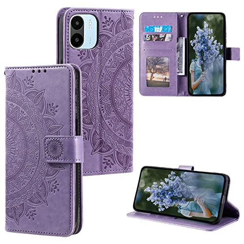 HTDELEC Coque pour Xiaomi Redmi A1 Violet,Housse en Cuir Premium Flip Case Portefeuille Etui avec Stand Support et Carte Slot Xiaomi Redmi A1 - Violet Cover