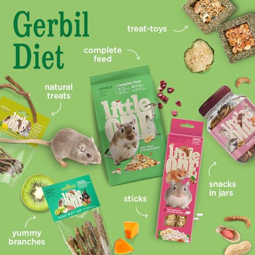 Little One Gerbils | Doppelpack | 2 x 400 g | Alleinfutter für Rennmäuse | Kann den vollen Bedarf an Eiweißstoffen, Fetten, Kohlenhydraten, Mineralstoffen und Vitaminen Decken