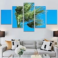 SIGNWIN 5 Panel Canvas Wall Art Tree Against Sky for Home Decorations Ready to Hang - 60