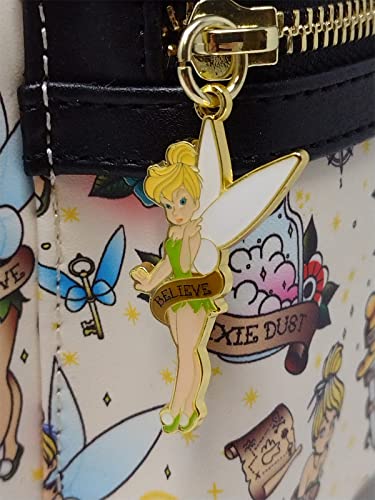 Loungefly Disney Peter Pan Tinkerbell Tattoo Print Womens Double Strap Shoulder Bag Purse4