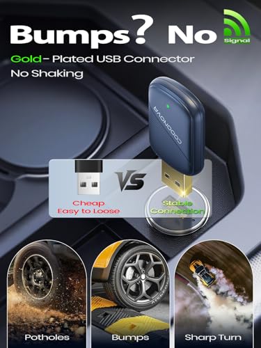 Image of Mini Wireless CarPlay Adapter for Apple iPhone & Android Auto - Convert Wired to Wireless, Gold-Plated USB, Fast, Stable & Auto Reconnect in 5 Seconds, for OEM Wired Apple CarPlay Cars 2016+