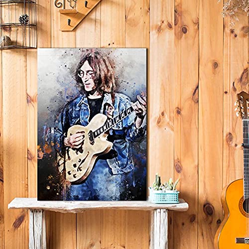 Poster John Lennon – Impression sur toile sans cadre – Décoration murale pour salon, chambre à coucher, décoration d’intérieur – 50 x 75 cm - Les Beatles, Paul McCartney, John Lennon, RIngo Starr, George Harrison Poster John Lennon - Impression sur toile sans cadre - Décoration murale pour salon, chambre à coucher, décoration d'intérieur - 50 x 75 cm – Image 6