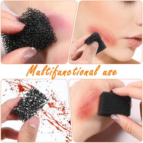 Stipple Sponges, 12Pcs Sfx Makeup Sponges Special Effects Makeup Must Haves Face Make up Tools for Texture Beard Freckle Halloween Make up Cosplay Party Art Shaping Special Effects (Black) - Thumbnail 4