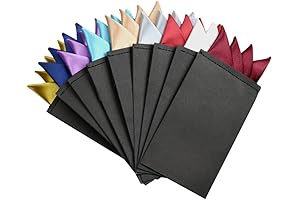 Echaprey 9 Pcs Men's Pre-Folded Suit Accessories Pocket Squares