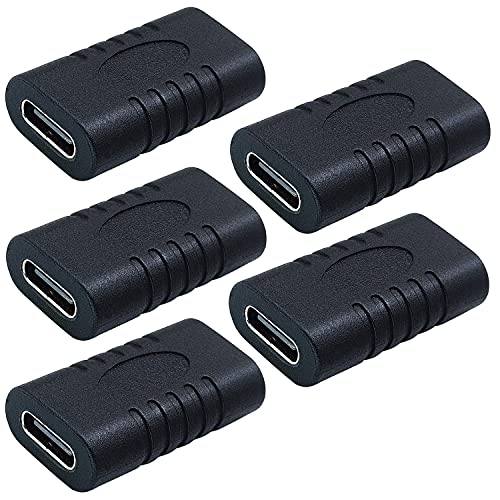 5-Pack JacobsParts USB 3.1 Type-C USB-C Coupler Extension Adapter Female to Female F/F Connector Extender Power & Data PD 100W Quick Charge