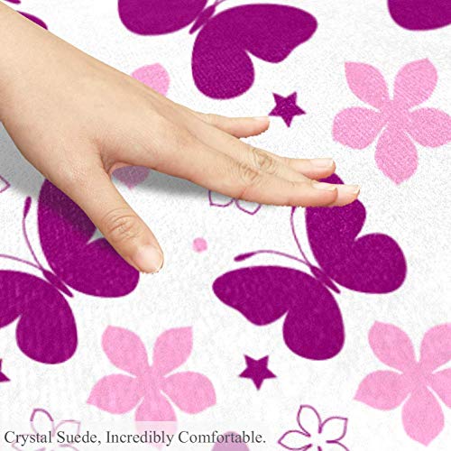 Tapis rond antidérapant papillon 160cm en polyester multicolore - 6