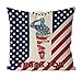 Federa per cuscino da soldato patriottico con bandiera americana, 40 x 40 cm, decorazione per cuscino per le vacanze, per la primavera, estate, divano, divano