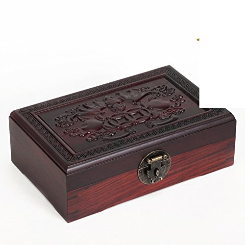 Preisvergleich Produktbild Redwood Handwerk Rotes Sandelholz Holz Fledermauskästen Chinesisch-Art-Schmuck-Box Schmuckkästchen Galerie