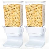 Tokokimo Double Cereal Dispenser Countertop, Not Easy to Crush Food Dry Food Dispenser, Kitchen Esse