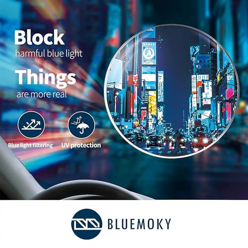 Image of BLUEMOKY Blue Light Reading Glasses for Men,Sport Square Frame Readers, Anti Glare Computer Glasses