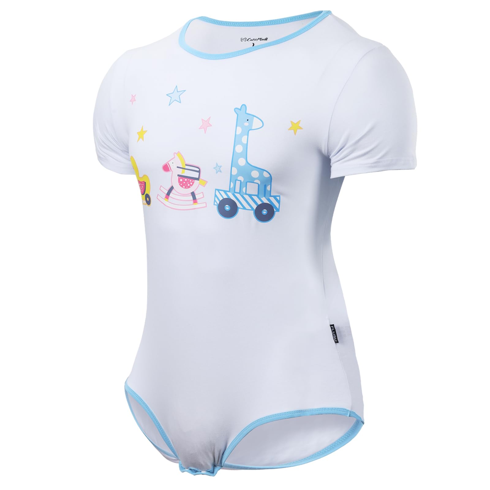 CutiePlusU Combinaison Homme en Coton à Boutons à l'entrejambe – Body Une-Pièce Adulte pour Homme avec Imprimé