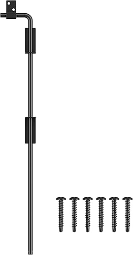 Miniatura 9 de Perno de caña de 36 pulgadas, barra de caída de barra resistente, cierre de tierra para puertas de vinilo de madera, metal, pasador de caída