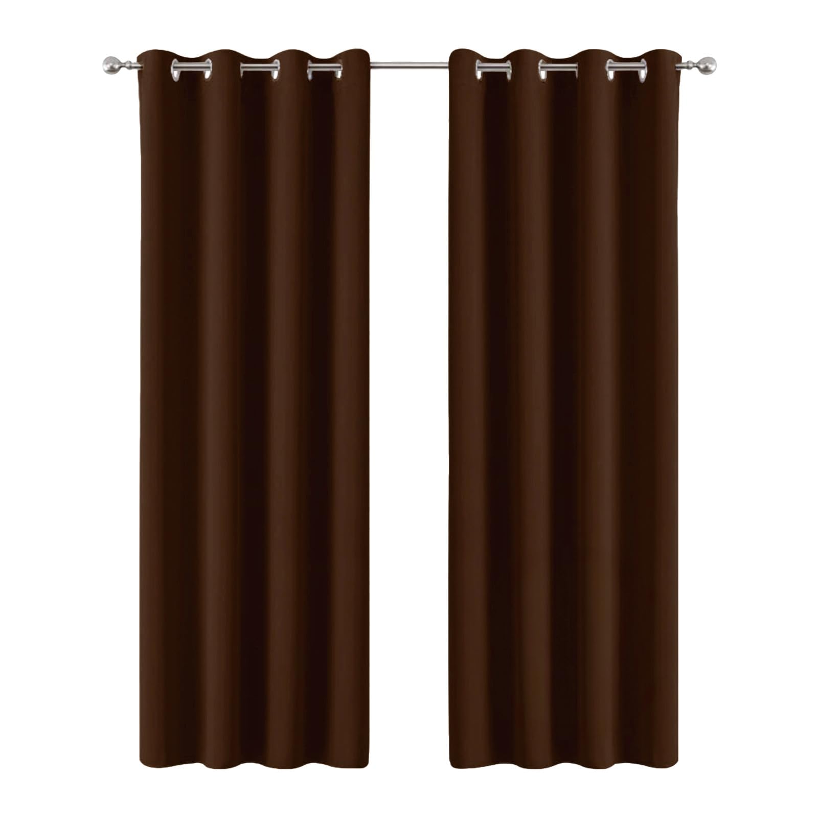 Cortinas Salon Modernas 70 x 275 cm Aislantes de Frío y Calor Reducción de Luz y Mayor Privacidad, con Bloqueo de Rayos UV, Blackout Curtains con Ojales para Puerta, Marrón