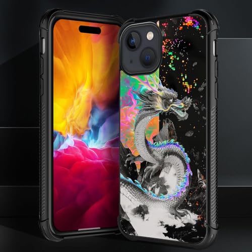 CARLOCA Compatible with iPhone 15 Case,Trippy Dragon Colorful Graphic Design Shockproof Anti-Scratch Drop Protection Case for iPhone 15 - image 4