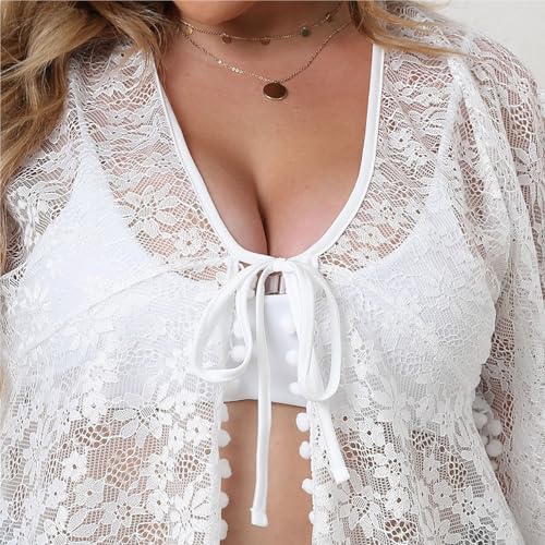 Ropa de playa con protección solar activa y encaje elegante para mujer 5