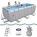 Produktbild Unbekannt Jilong Swimming Pool Set Passaat Grey 400x200x99 cm Stahlrahmen Schwimmbecken mit Pumpe & Poolleiter