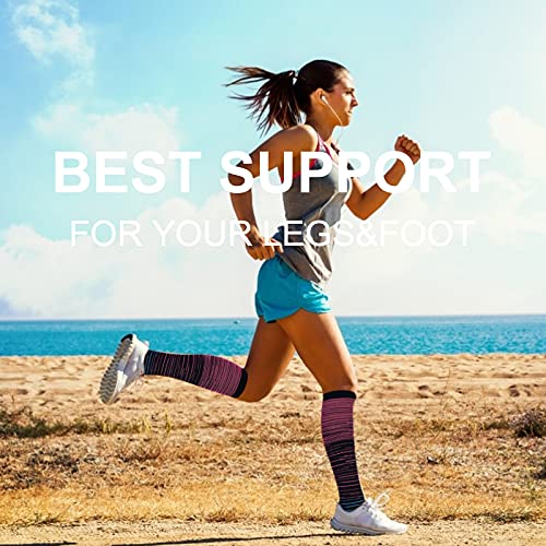 Image of bropite Compression Socks for Women &Men Circulation-Support Knee High Socks 20-30 mmhg-Best for Running,Medical,Nurse,Travel, 06 -Assorted 03, Small-Medium