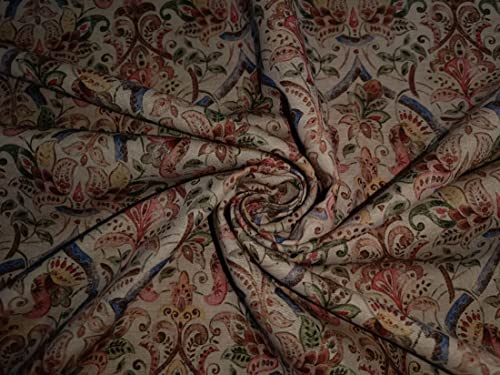 100% Linen Floral Digital Print Fabric 44