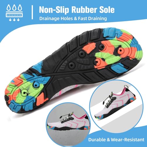 Image of Mishansha Water Shoes for Women Men, Quick-Dry Barefoot Swim Shoes with Drainage Holes, Lightweight Aqua Shoe for Beach Pool River Boating Yoga Walking
