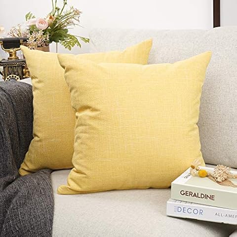 YOUR SMILE Decorative Cotton Linen Pillow Covers Cover