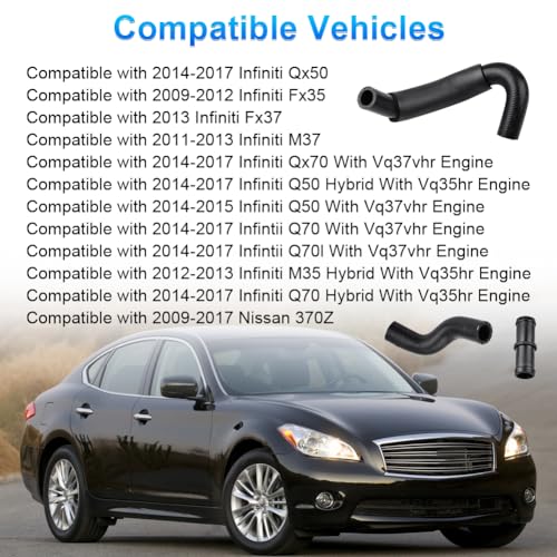 zayody Heater Hose Connector Fitting Kit Compatible with Infiniti G37 G35 G25 Q60 Qx50 Q40 Qx70 Q70L Ex35 Ex37 Fx35 Fx37 M37 M35 Nissan 370Z Replacement for 92417-JK20A 92401-JK20A 92402-JK20A