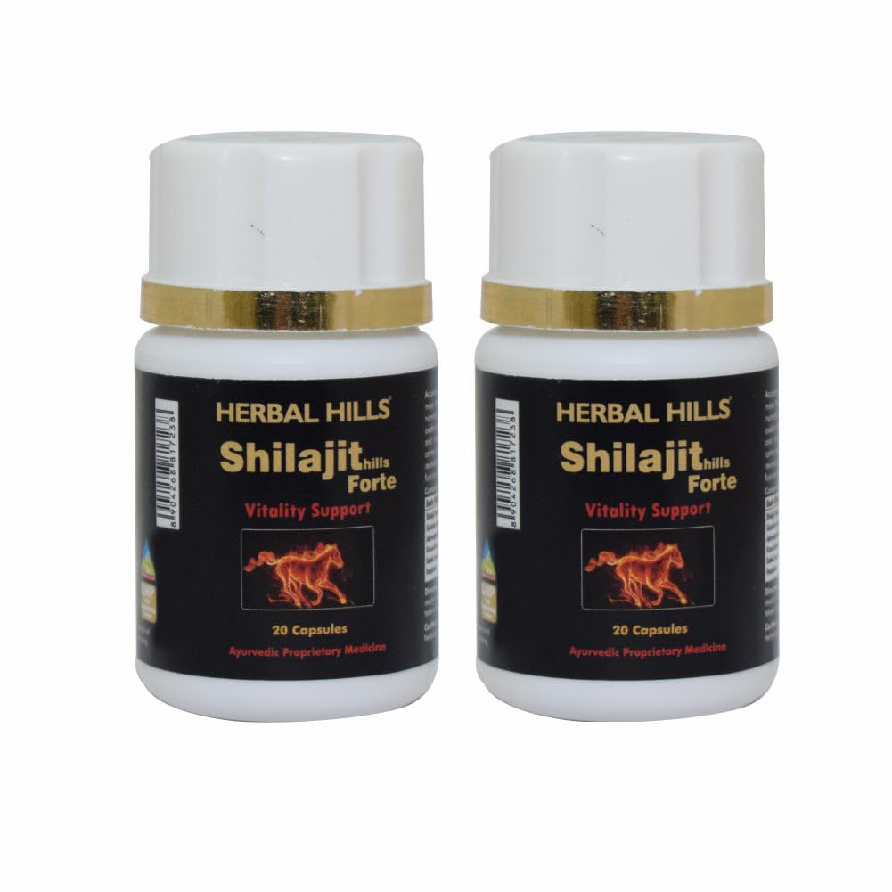 Herbal Hills Shilajit Forte Capsules (20 Capsules (Pack of 2))