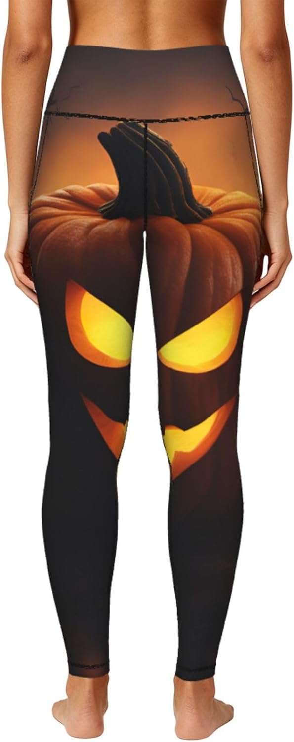 Halloween Pumpkin Print Premium Leggings for Women,Fitness Clothing,for All Seasons and Occasions