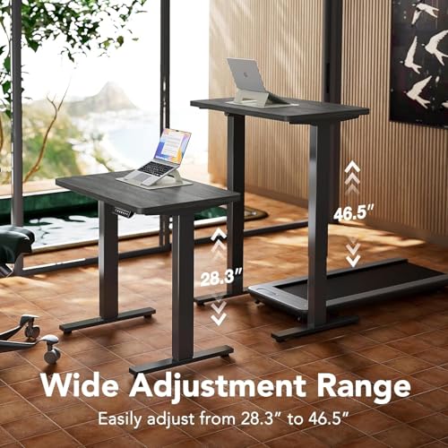 Image of HUANUO Electric Standing Desk, 71 inch x 30 inch Height Adjustable Desk, 4 Memory Height Settings, Sit to Stand Up Desk for Home Office, with Headphone Hook, Cable Manager, Walnut