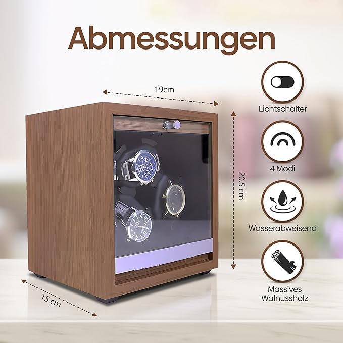 Olvy Uhrenbeweger für Automatikuhren Uhrendreher mit Leisem Motor