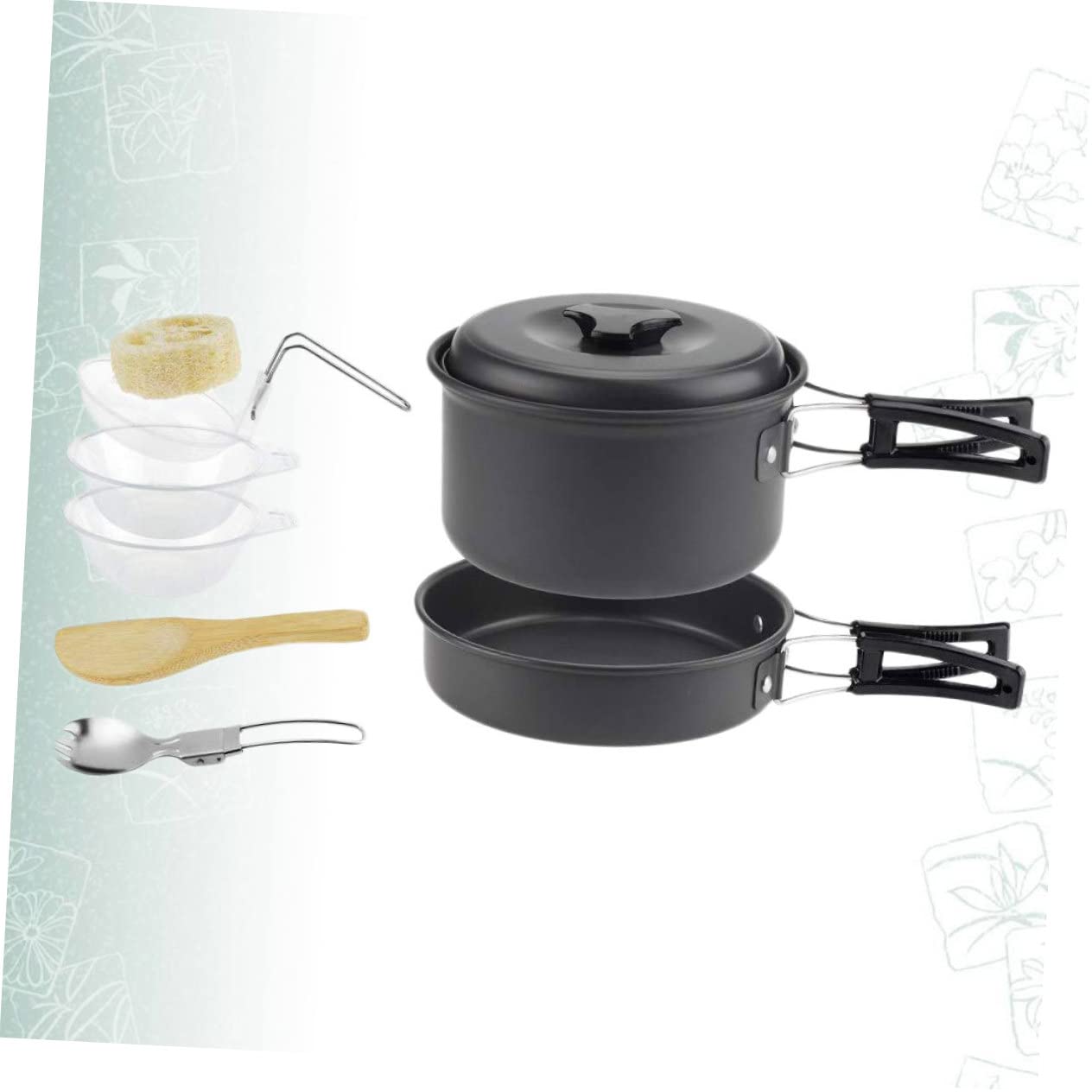 BRIGHTFUFU Portable Cookware Set Lightweight Camping Cookware Camping Gadgets for People Outdoor Cooking Utensils