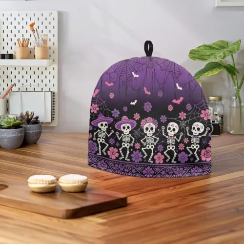 Image of Bat Skeleton Tea Pots Cosy Cotton Tea Cosy for Teapots Dust Cover Breakfast Insulation Lid Warmer Tea Cosy Kitchen Coffee Table Decorative Accessories