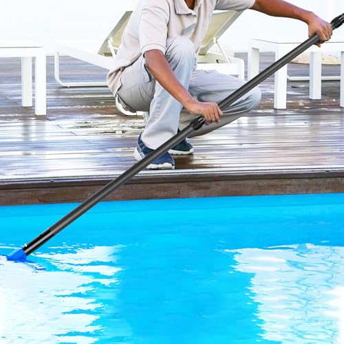 Perche télescopique pour épuisette de piscine en carbone réglable 1,4m à 4,6m - 7