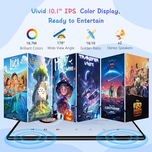 Image of HAOVM Tablet 10 inch Android 14, 4G SIM Unlocked, Kid Tablet with SIM Card Slot, IPS Touch Screen, 2.0GHz Fast Processor, 3GB+32GB+TF Expand,2.4G /5GHz WiFi,8MP Camera, GPS, with Blue case