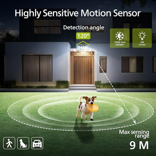 Philips Solar Lights Motion Sensor Outdoor, 120 LEDs Solar Powered Security Lights,3 Lighting Modes, Waterproof Wall Lights for Outside Yard Fence Garden Garage (2) - Image 4