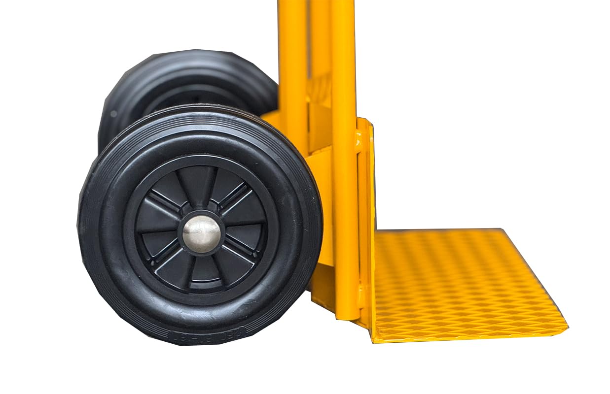 Svelt Carrello Porta Pacchi Professionale in Acciaio – Pedana Rinforzata Mandorlata, Ruote Piene, Manopole Antinfortunistiche, Maxi Portata: 300kg