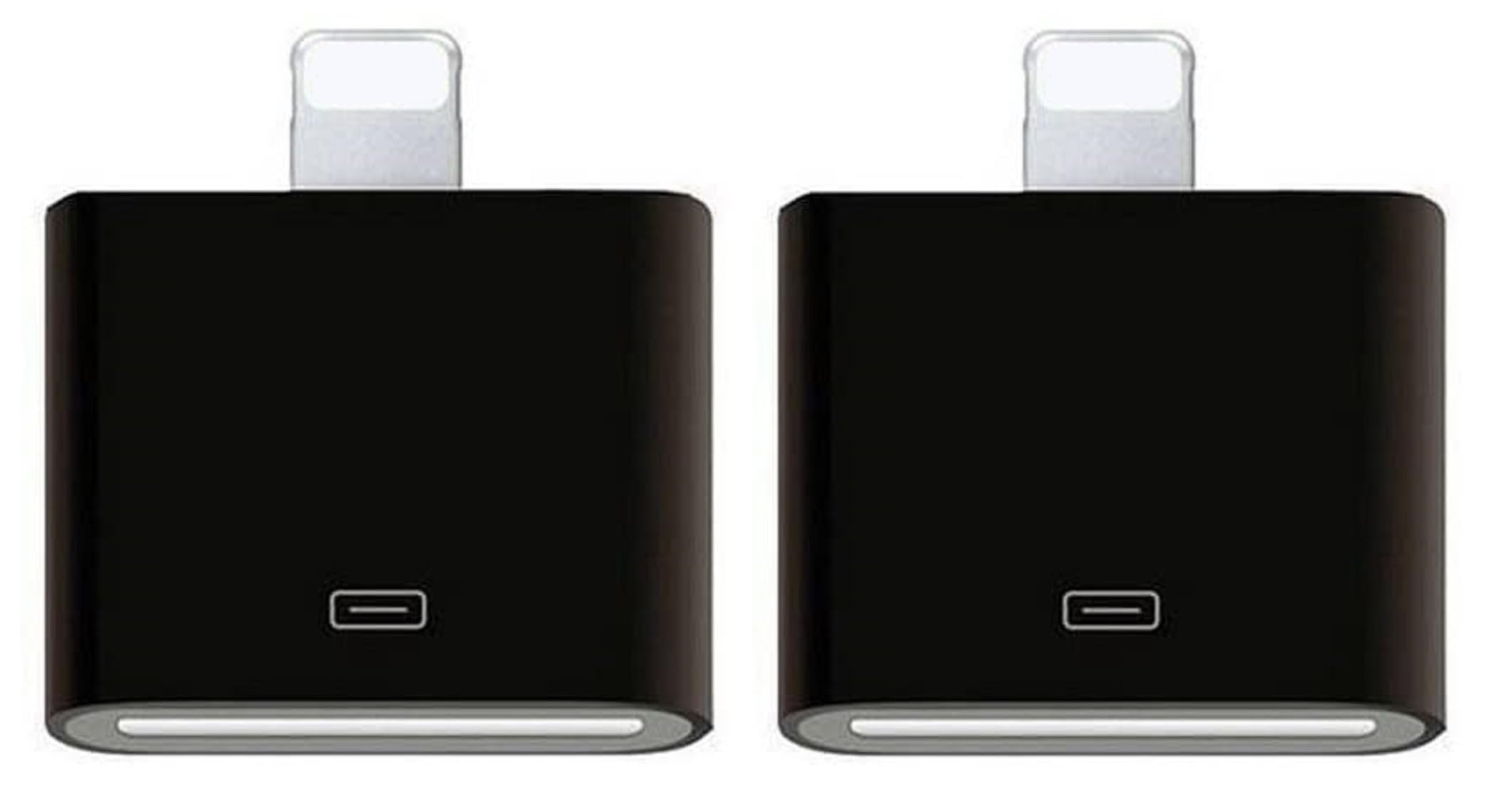 Lightning to 30-Pin Adapter, 2 Pack, Black, No Audio Support