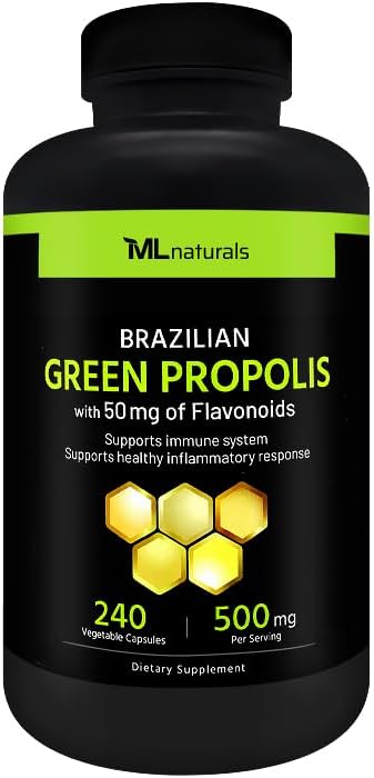 Propóleo Verde Brasileño 500mg 240 Cápsulas Veganas