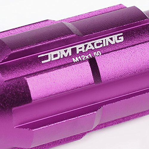 Image of DNA MOTORING LN-ZTL-9025-15-PP 20Pcs M12 x 1.5 Open End Style Wheel Lug Nuts w /Deep Drive Extension Adapter, 24mm OD /50mm H, Purple