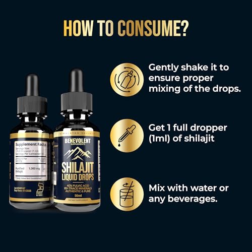 Pure Himalayan Shilajit Liquid Drops - 1000mg Natural Shilajit Drops - 85+ Trace Minerals & 40% Fulvic Acid for Energy Boost, Detox Cleanse, Strength & Immunity Support - 50 Day Supply - Thumbnail 6